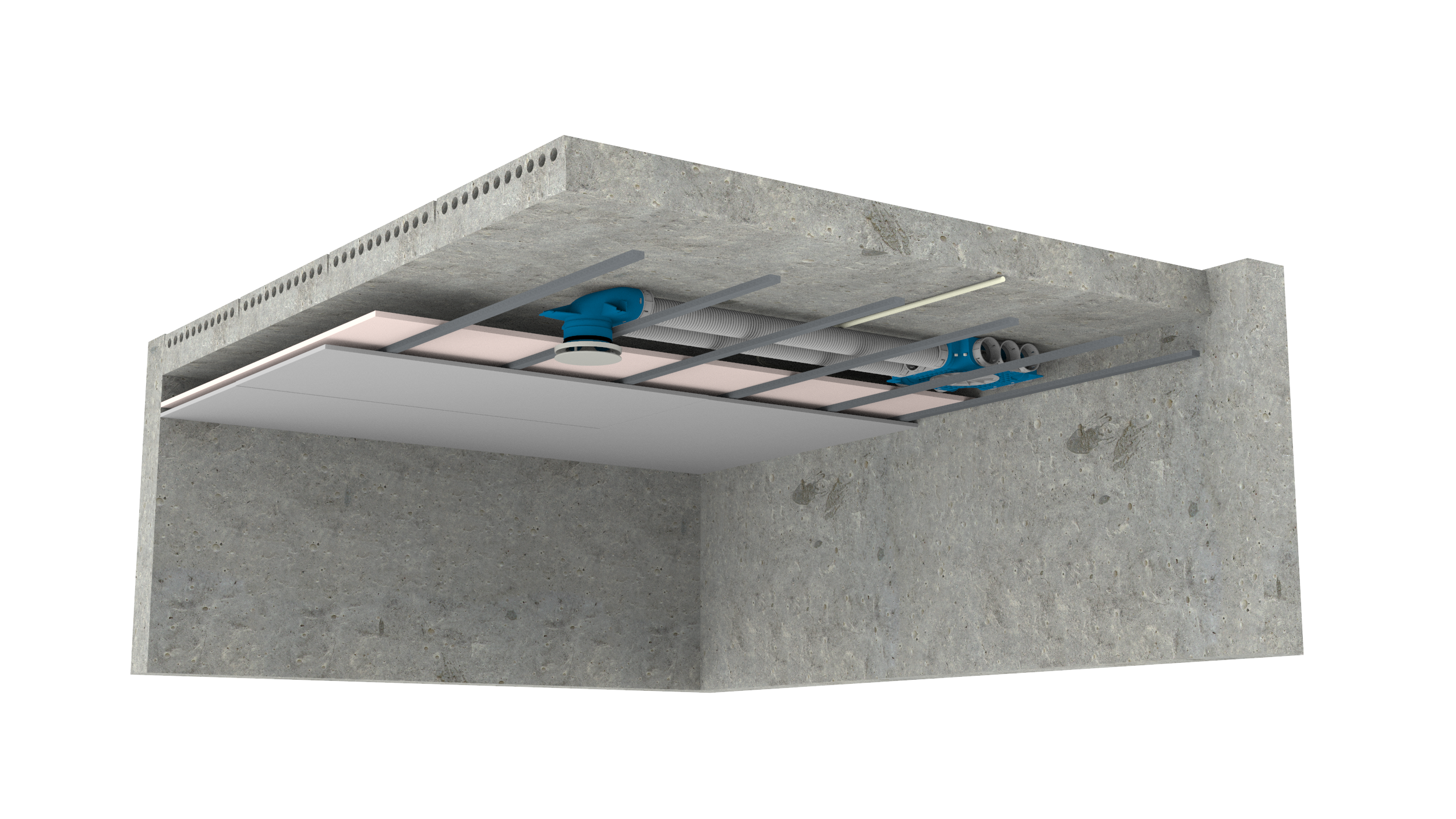 Uniflexplus+ luchtverdeelsysteem in verlaagd plafond
